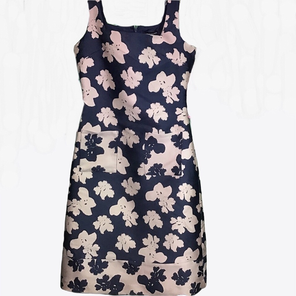 Navy/ pink sheath dress
